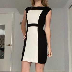 Loft Black and White Dress